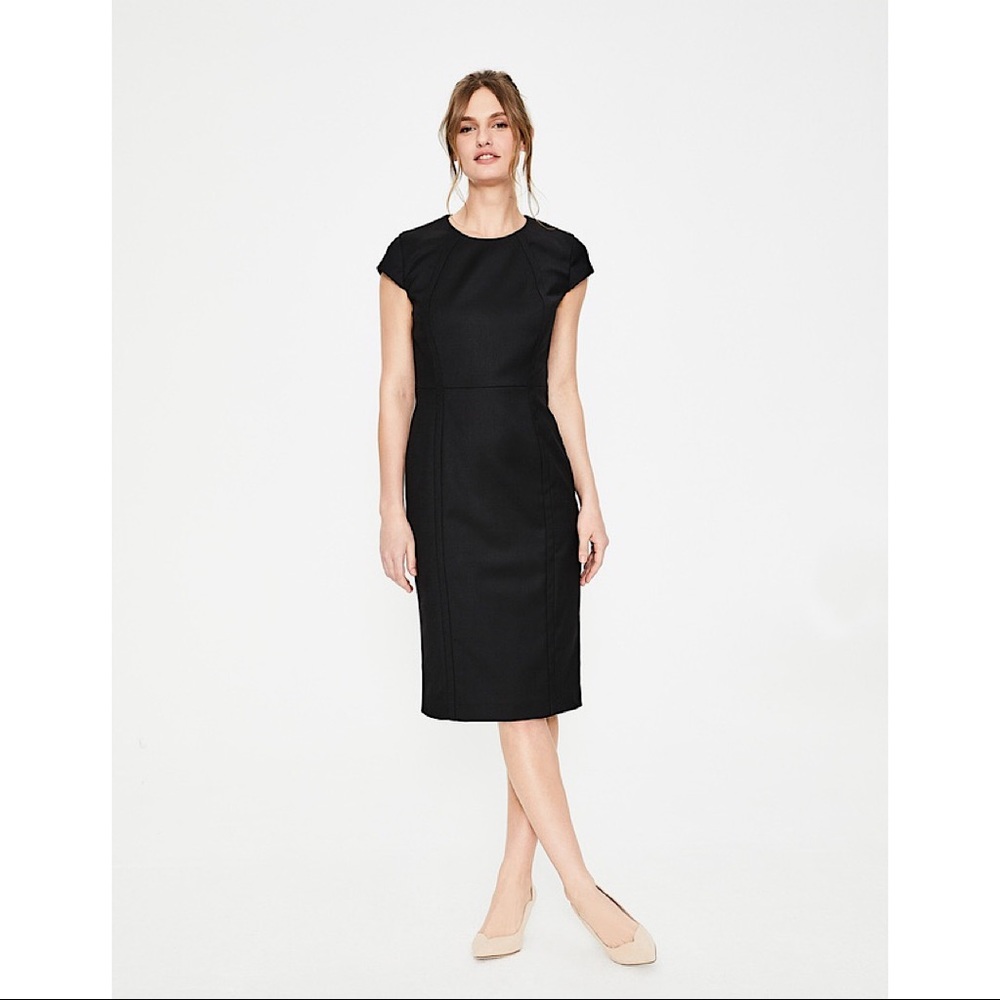 Boden Claremont Wool Blend Little Black Dress Size 8